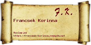 Francsek Korinna névjegykártya